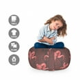 thumbnail image 2 of Art Storage Toy Bag Chair, Concept of Animal Skeleton Heads Graphical Ornate Items Spooky Feels, Stuffed Animal Organizer Washable Bag, Small Size, Dark Coral Coral, by Ambesonne, 2 of 3