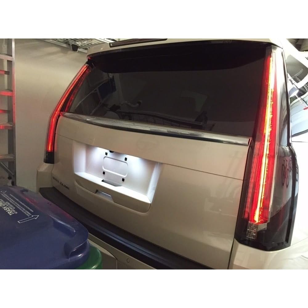 OEM-Fit 3W Full LED License Plate Light Kit For 2015-20 Cadillac Escalade ATS, GMC Yukon, Chevy Tahoe Suburban Equinox, 16-up Malibu, 18-SMD Xenon White LED & Can-bus Error Free