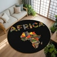 thumbnail image 2 of Colored Maps Area Rug, Africa Plates Red Green Geometric Abstract Washable Large Circle Carpet, Non Slip Round Rug for Living Room/Bedroom/Dining Room/Home Office/Dorm, 2 of 9