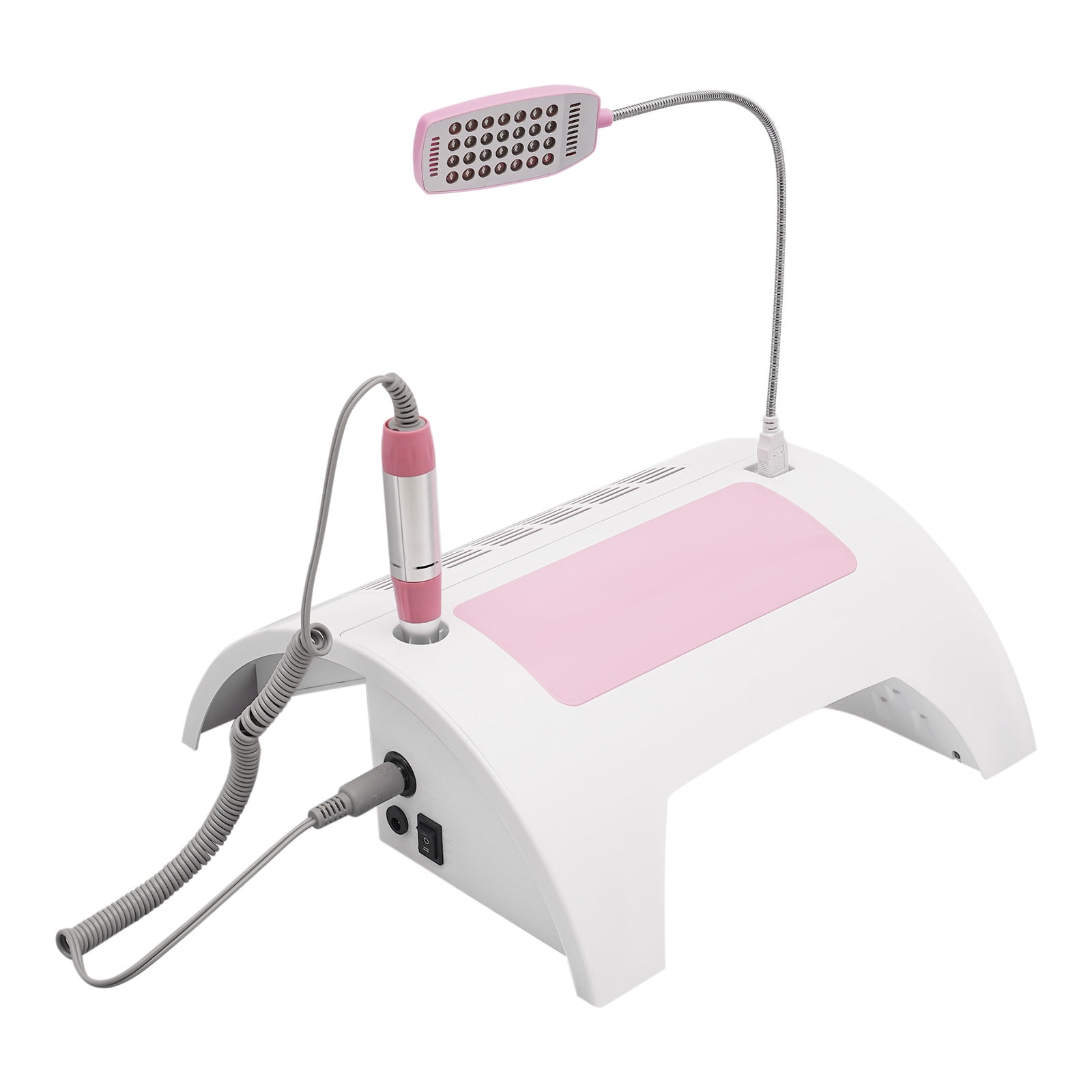 5 in 1 Nail Lamp with UV LED Light, Dust Collector, Drill, USB Light, 60W Fast Curing, 30s/60s/90s Timer, for Home Salon Manicure Pedicure Gift