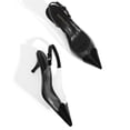 thumbnail image 3 of RONILURN Women's Kitten Heel Pumps Transparent Slingback Closed Pointed Toe Low Heel Dress Shoes Backless Comfortable Clear PVC, 3 of 8