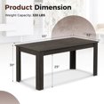 thumbnail image 2 of Moccha Wood Dining Table for 4-6 People, 63" Rectangle, Modern L-Shaped Legs, 330lbs Capacity, Farmhouse Dinette Table for Dining/Living Room, Grey, 2 of 9