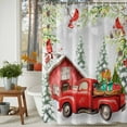 thumbnail image 4 of Christmas Truck Shower Curtain, Xmas Trees Red Birds Snowflake Winter Gift Waterproof Fabric Shower Curtains with 12 Hooks, Bathroom Curtain Set for Bathroom Accessories Decor, 72 x 84 Inches, 4 of 9
