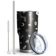 thumbnail image 2 of 30oz Occult Halloween Pattern Tumblers Stainless Steel Tumbler with Lid and Straw,Vacuum Insulated Double Wall Travel Tumbler Cups Mug with Cleaning Brush for Coffee,Tea, 2 of 7