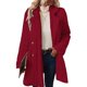thumbnail image 2 of Abrigo de Felpa para Mujer, Cómodo, Informal, Cálido, con Cuello de Traje, Cruzado, Medio. Vino Tinto XL, 2 of 10