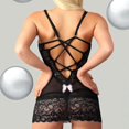 thumbnail image 3 of Pyjama en Dentelle Transparente Grande Taille pour Femmes Soutien-Gorge, 3 of 6