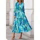 thumbnail image 2 of Vestido PRETTYGARDEN 2025 Floral Maxi de Manga Larga Azul M, 2 of 8