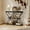 Black, variant on Modern 3-Tier Console Table, Faux Marble Entryway Table with Storage, Luxury Black Metal Sofa Table, Accent Table with Open Shelves, X-Shaped Hallway Table for Entryway, Living Room, Black