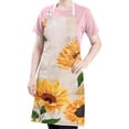 thumbnail image 5 of Newspaper Text Sunflower Pattern Apron-Garden Aprons for Women with Pockets-Cotton Linen Waterproof Kitchen Cooking Gardening Aprons Adjustable for Kitchen,Cooking,BBQ and Salon 33x27 Inch, 5 of 7