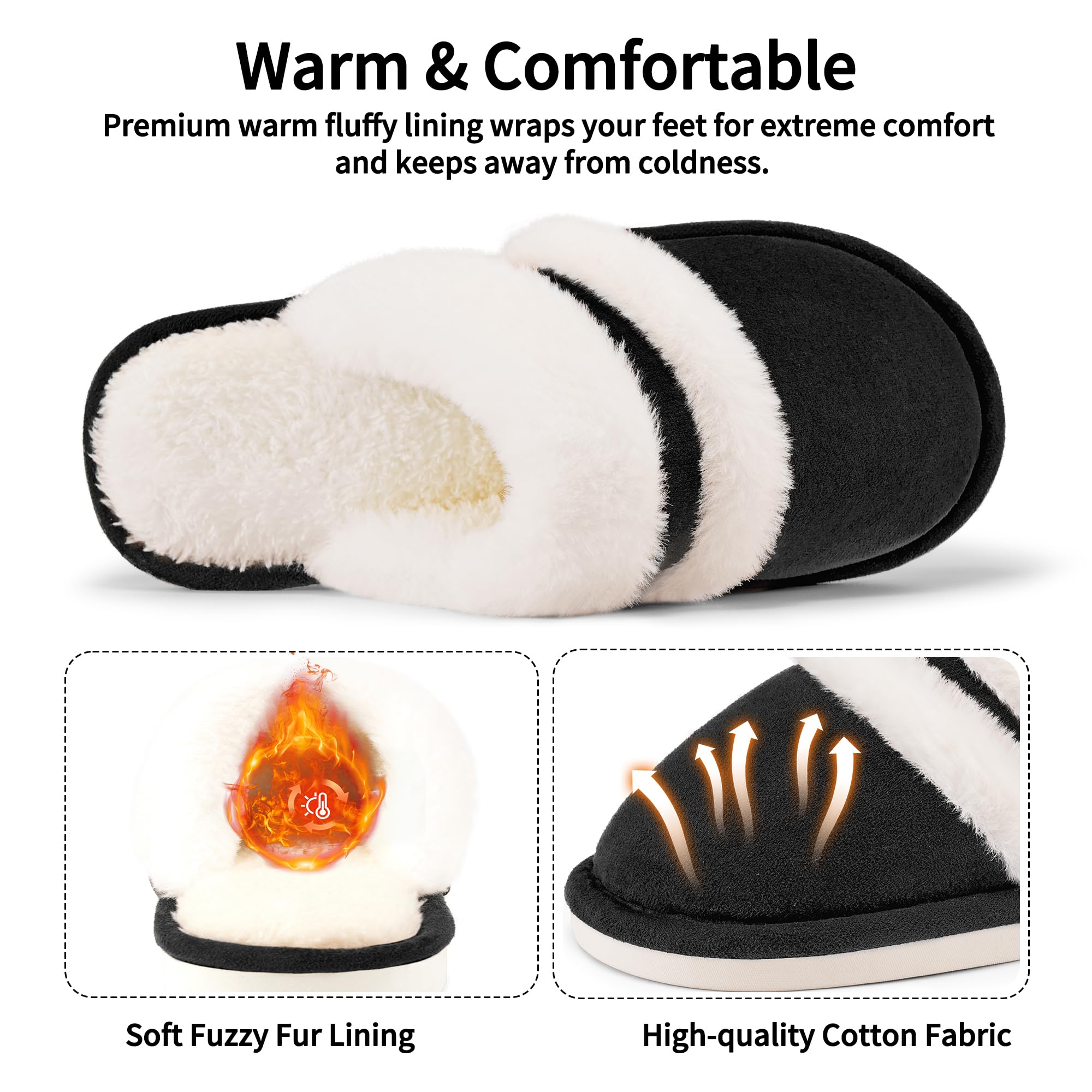 Ecetana Women's Fuzzy Memory Foam House Slippers photo 3