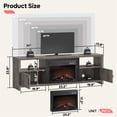 thumbnail image 6 of Bestier 71 inch Electric Fireplace TV Stand for TVs up to 75", Modern Entertainment Center with LED Lights, Wash Grey, 6 of 8