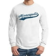 thumbnail image 5 of UGP Campus Apparel Minneapolis Baseball Script - Hometown Pride, Pitcher Long Sleeve T Shirt - Medium - White, 5 of 6