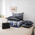 thumbnail image 6 of Manfei Blue Gray US Flag 7pcs Queen Bedding,Grunge Camouflage Bedding Comforter Set Queen,Black Reversible, 6 of 7