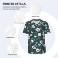 thumbnail image 3 of Hirioo Vintage Floral for Men's Baseball T-shirt Shirts Short Sleeve Casual Summer Button Stretch T Shirts,Size S-4XL-4X-Large, 3 of 7