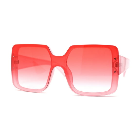 Womens Mod Rectangle Plastic Fashion Sunglasses Pink Red Pink
