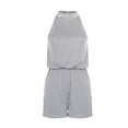 thumbnail image 4 of Edvintorg Jumpsuit Women Summer Hanging Neck Open Shoulder Open Back Button Jumpsuits Casual Shorts Loungewear, 4 of 6