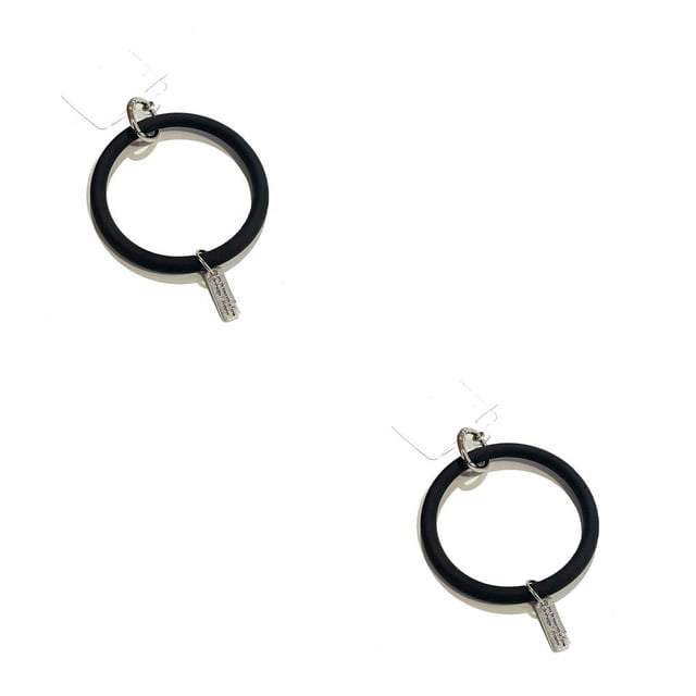 Sidaley Cadena de silicona para teléfono inteligente, portátil, para hombres y mujeres, Color sólido, Flexible, antipérdida, anillo Negro 2Conjunto