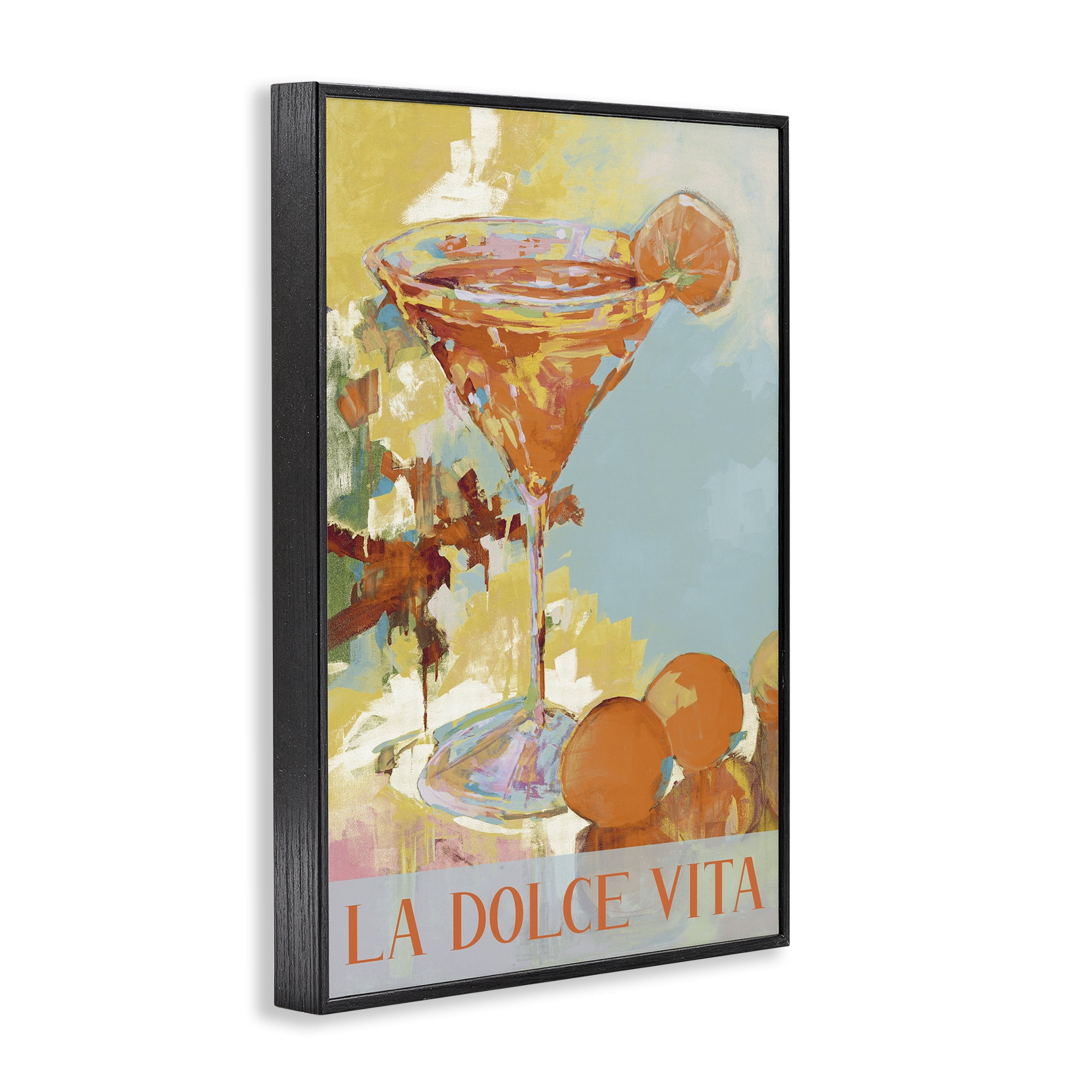 Stupell Industries La Dolce Vita Citrus Cocktail Black Framed Giclee Art, design by Jane Slivka