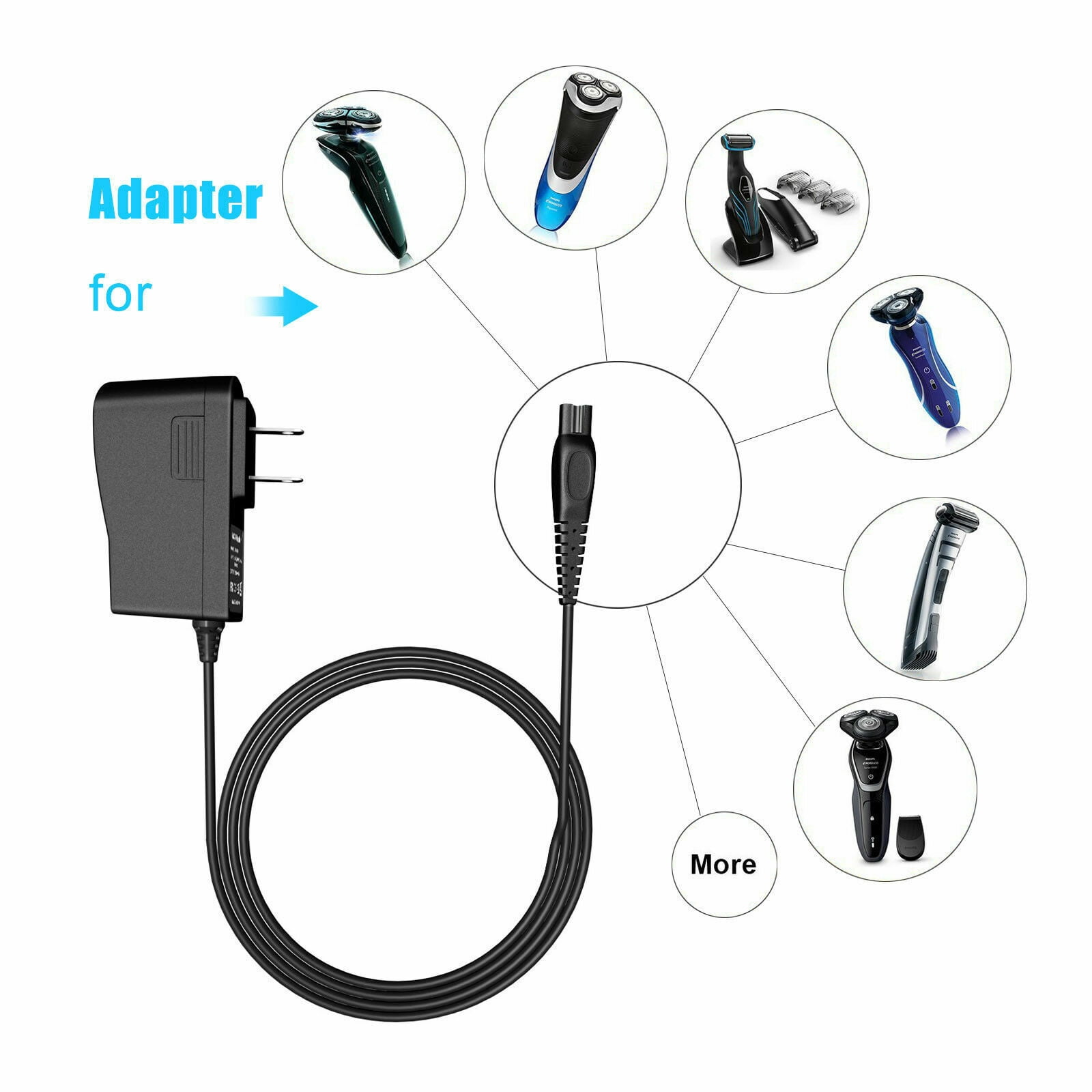 15V 1A Electric Shaver Charger For Philips Norelco 5000 5100 5200