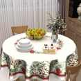 thumbnail image 6 of Merry Christmas Flowers Round Tablecloth Winter Red Flowers and Leaf Table Cloth 60 Inch Christmas Decor Holiday Xmas Table Cover Winter Tablecloth Reusable for Kitchen Dining Home Outdoor Decor, 6 of 8