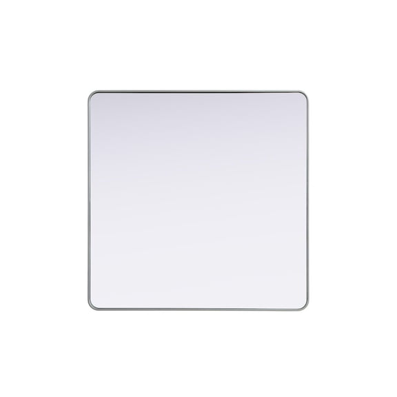 Elegant Decor Contour Metal Square Mirror 48x48 in Silver
