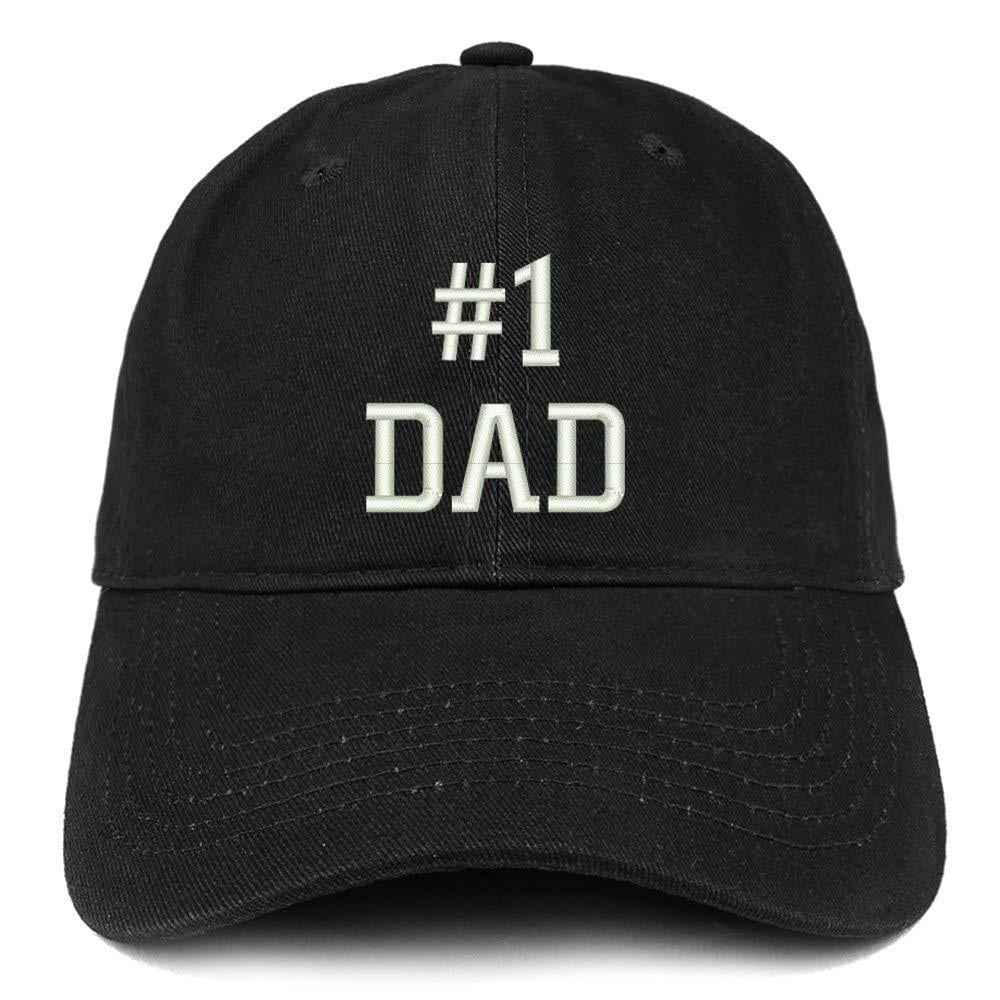 Trendy Apparel Shop Number 1 Dad Embroidered Brushed Cotton Dad Hat Cap