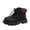 Black#big kids boots girls, variant on Western Chief Winter Boots Kids Casual Lace Up Ankle Boot Preppy Lug Sole Fall Fashion Walking Hiking Climbing Shoes Brown,28