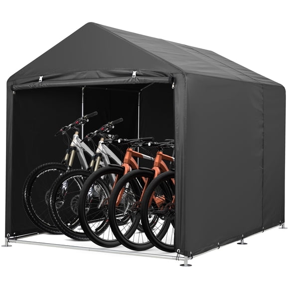Abri de Rangement pour Vélos – Abri de Rangement Extérieur en Oxford 420D Imperméable pour 3 Vélos, Cadre en Métal Robuste, Housse Résistante aux UV, Garage Toutes Saisons avec Toit Triangulaire