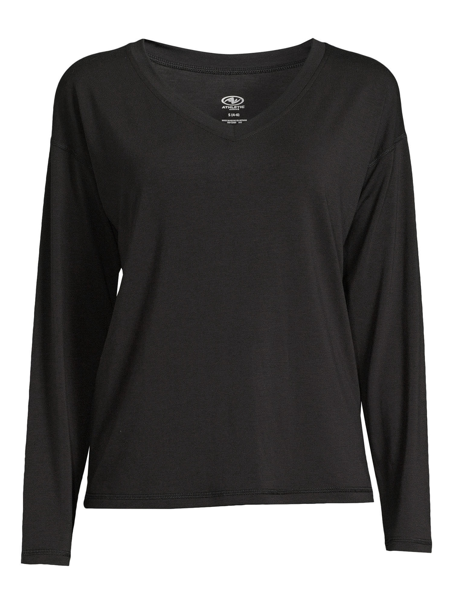 Athletic Works Women’s Dri More Boxy Tee with Long Sleeves, Sizes XS-XXXL