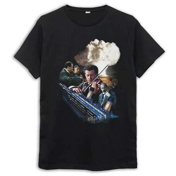 Titanic Musicians Orchestra Graphic T-Shirt – Iconic Movie Scene Tee for Men & Women – Classic Film Music Shirt – Unisex Sizes – Vintage Titanic Apparel