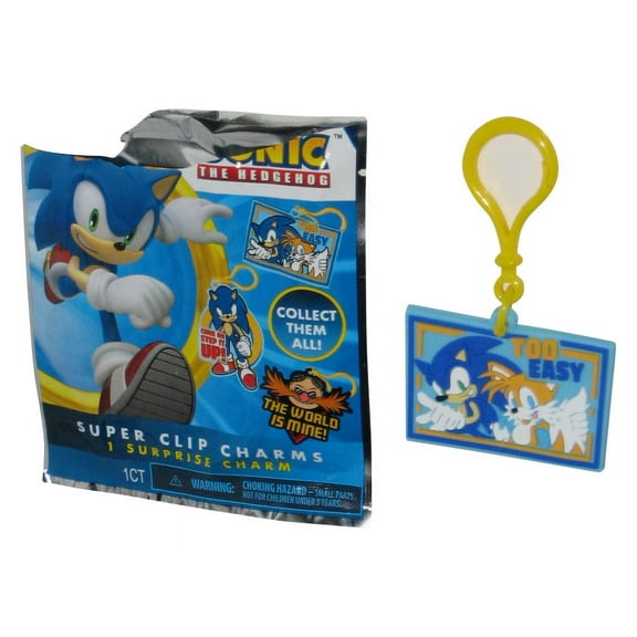 Sonic The Hedgehog & Tails Too Easy Rubber Charm Keychain - (Forever Clever Super Clip)