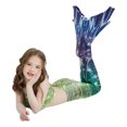thumbnail image 5 of WOYY Little Girls Scale Print Rullfe Bikini Set with Fish Tail Swimwear 3Pcs Bathing Suit, 5 of 5