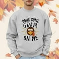 thumbnail image 2 of AWZXDE Men's Solid Letter Print Pullover Sweatshirt Long Sleeve Relaxed Fit Casual Round Neck No Hood Grey,XXL, 2 of 4