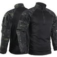thumbnail image 7 of Qingpeng Men's Camouflage Jacket 1/4 Zip Long Sleeve Outdoor Hiking Training Jacket, 7 of 7