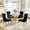 Round Gold Table+Gold-Black Chairs, variant on Round Table Set for 4, 36" Tempered Glass Gold Legs Dining Table with Dining Chairs for Dining Room, Kitchen, Meeting Room