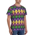 thumbnail image 2 of Bixox Men's Mardi Gras4 Printed Short Sleeve Skinny Athletic T-Shirt, 2 of 6