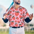 thumbnail image 5 of KLL Cartoon Strawberry for Men's Baseball Shirts,Short Sleeve Casual Shirts Button Down Shirt for Men Beach Summer Wedding Shirt-XX-Large, 5 of 7
