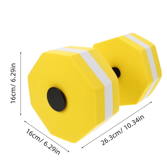 BESTYASH Yellow Water Dumbbells for Pool Fitness - , Lightweight Aqua Exercise Weights for Swimming Workouts