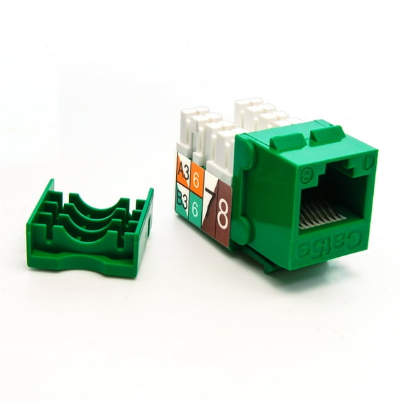 ACCL Cat.5E RJ45 110 Type Keystone Jack Green, 1 Pack
