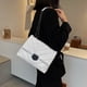 thumbnail image 4 of Simple Lattice Pattern Totes PU Mujer Cadena Hombro Messenger Bag (Blanco), 4 of 4