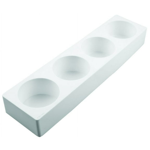 Silikomart Multiflex 220 White Silicone Cylinder Mold, 4 Cavities 3-1/8" Diameter x 1-3/4" High