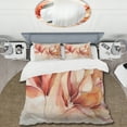 thumbnail image 2 of Designart "Apricot Blossom Waltz" Abstract Botanicals Bedding Covert Set - Modern Peach Abstract Bed Set With 2 Shams, 2 of 6