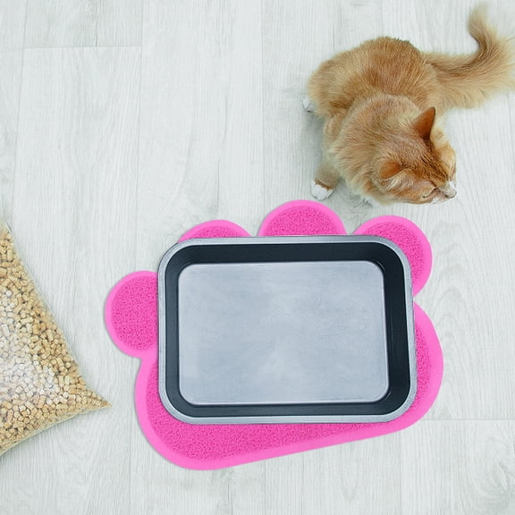 OFFIGAM Litter Box Pad Mat Cat Litter Mat Rosy PVC 1Pack