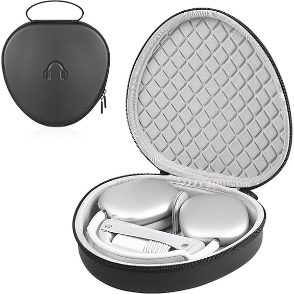 Eryueer Headphone Case compatible with AirPods Max Hard Portable Over Ear Headphone Carrying Case, Wireless Headphone Storage Protective Case compatible with Travel Home (Black)