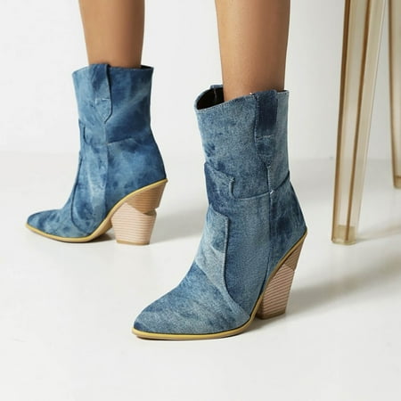 

Bxzhiri Women s Wedges Pointed Toe Comfortable Embroidered Western Rodeo Cowboy Boots
