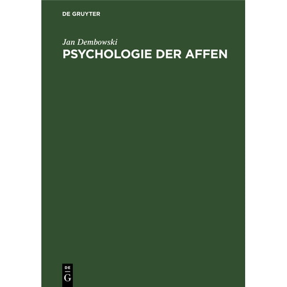 Psychologie Der Affen, (Hardcover)
