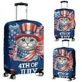 thumbnail image 2 of Patriotic Scottish Fold Celebrates 4th of July Travel Luggage Cover Cat Lover Kitten Owner Gifts Suitcase Dust Protective Decor - 02009, 2 of 5