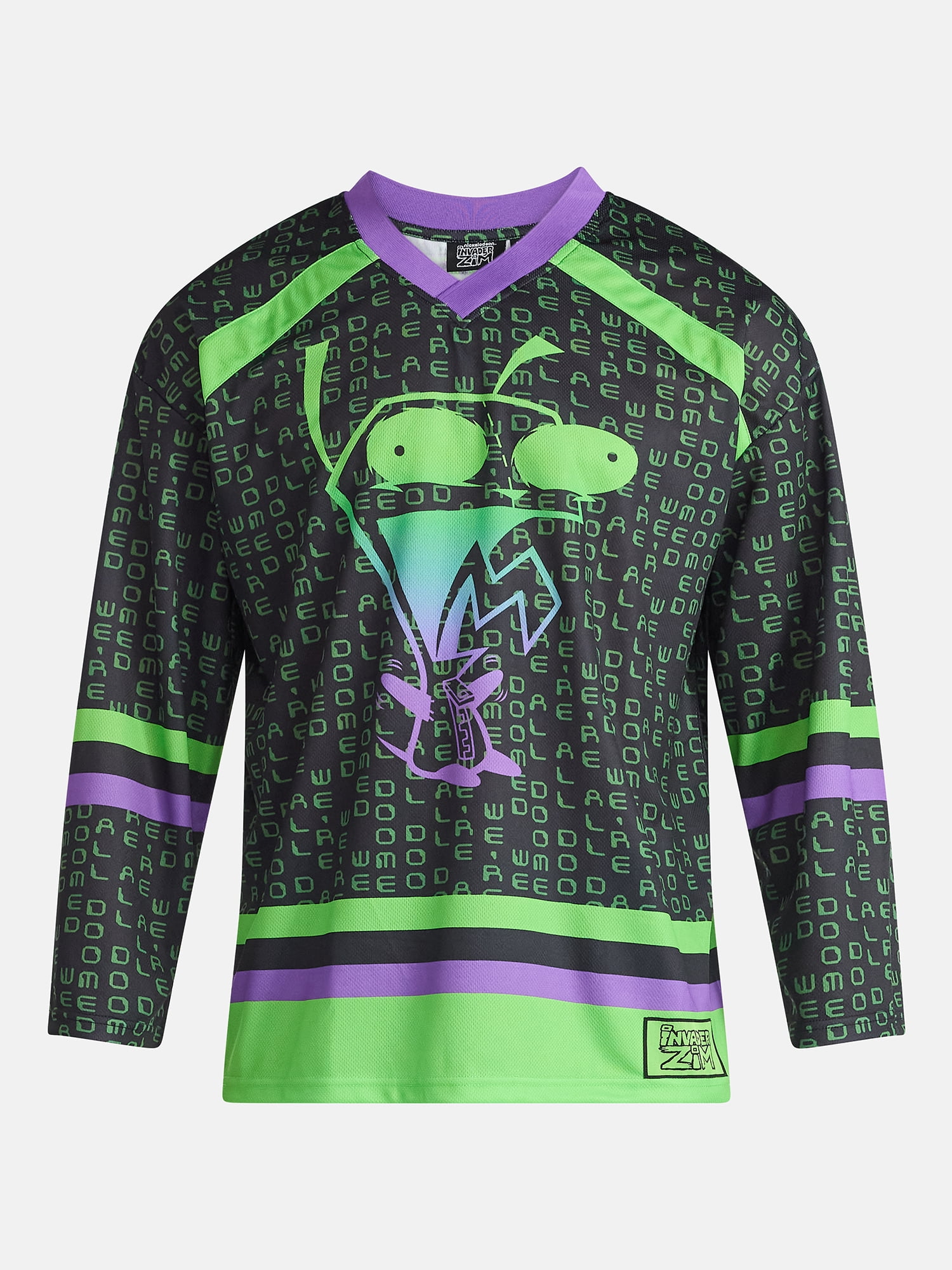 Invader Zim Men's & Big Men's Graphic Hockey Jersey with Long