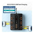thumbnail image 4 of 6 Ports 20W PD QC3.0 USB Fast Charger Type C Quick Charge Station Adapter 3000W 6 AC Outlets Power Strip ,Universal Compatibility, 4 of 9