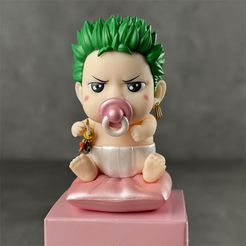 Newly Zoro Anime Figure Pacifier Baby Roronoa Zoro Figures 9cm/3.5inch Cosplay PVC Action Figure Statues Cake Topper Figure Decoration